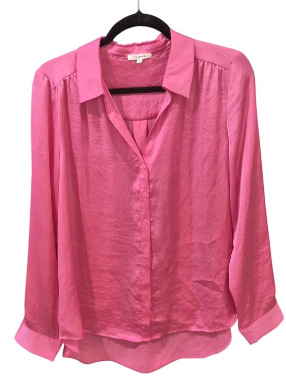Pleione | Vibrant Long Sleeve Pink Blouse | Size Large - Picture 1 of 2